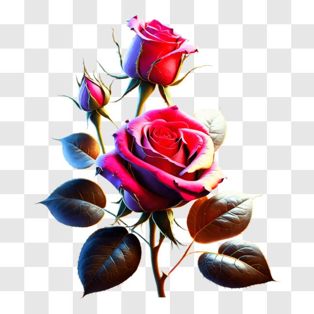 Download Red Roses on Black Background PNG Online - Creative Fabrica