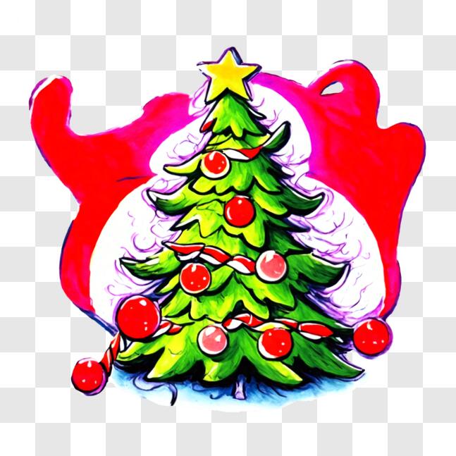 Download Colorful Christmas Tree Decoration PNG Online - Creative Fabrica
