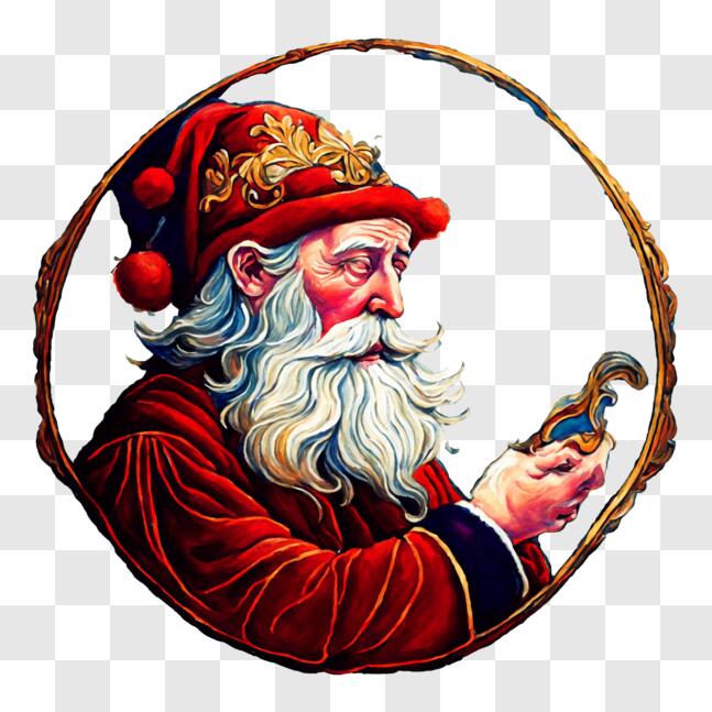 Download Santa Claus Holding Ornament - Symbol of Giving Gifts PNG ...