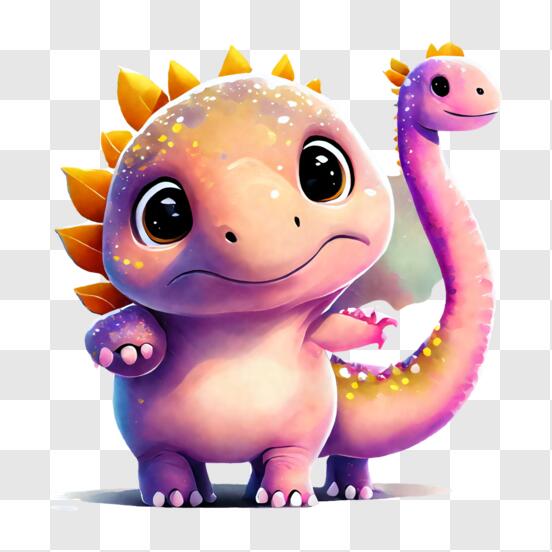 Personagem de desenho animado de dinossauro rosa doce