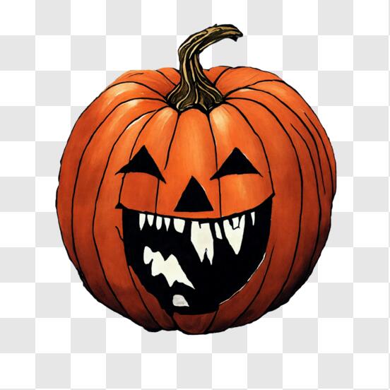 Pumpkin Halloween Cara Assustadora Caráter Laranja Logotipo Plano