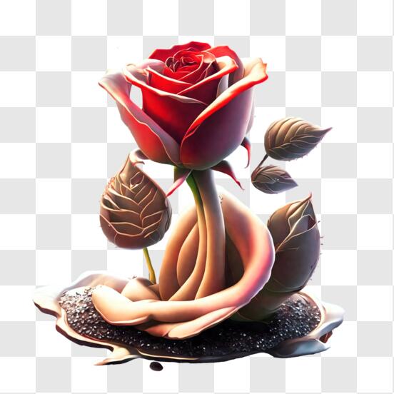 Scarica Bellissima Rosa Rossa in una Pozzanghera PNG Online - Creative  Fabrica