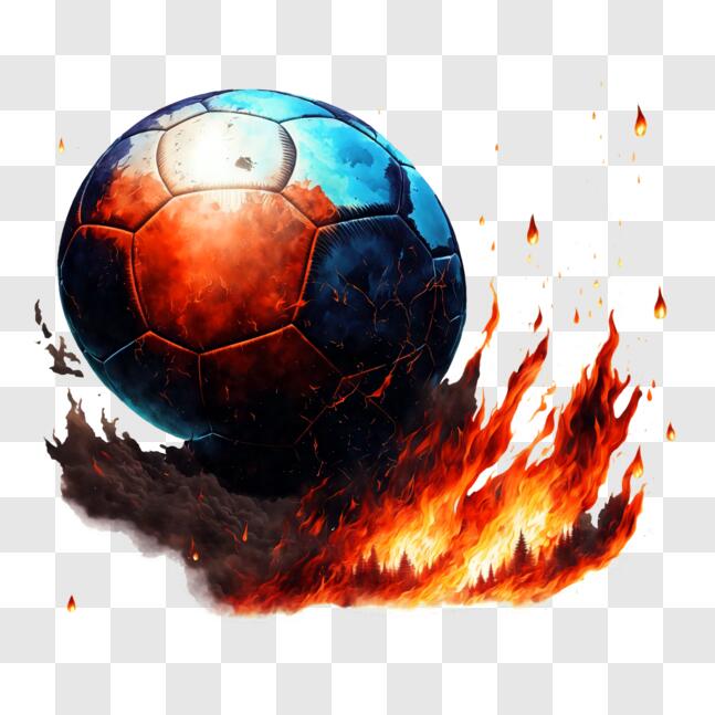 Bola de futebol em fogo e água ilustração da bola de futebol envolta em  elementos em fundo preto gerar ai