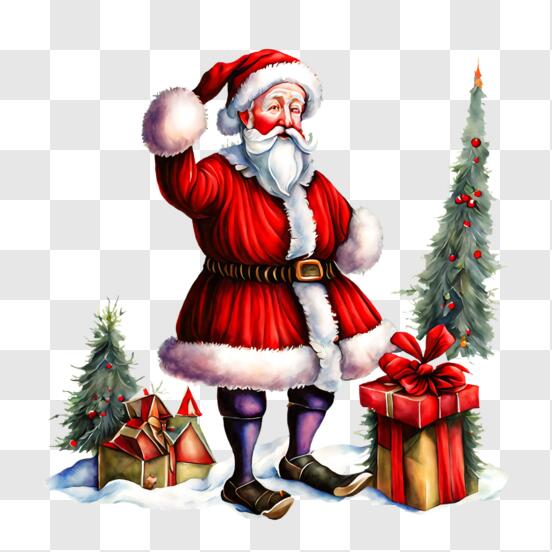 Baixe Elfo do Papai Noel com Árvore de Natal - Desenho em Preto e Branco  PNG - Creative Fabrica