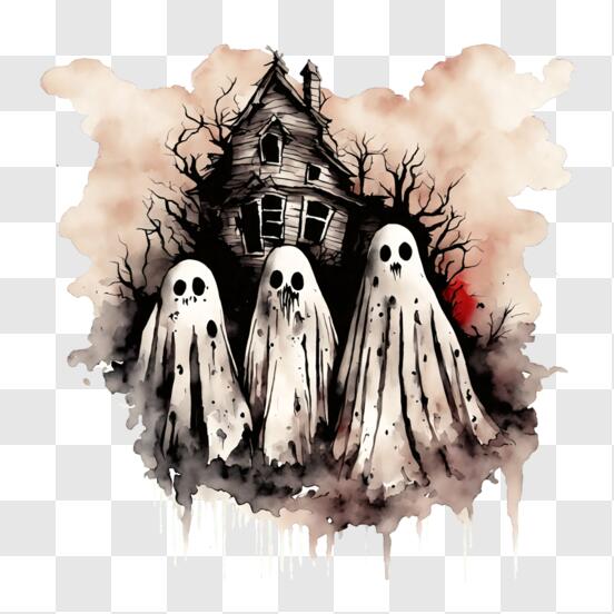 Baixe Casa Assombrada Assustadora para o Halloween PNG - Creative Fabrica