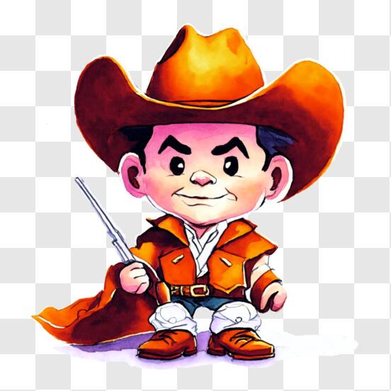 Baixe Personagem de Desenho Animado com Chapéu de Cowboy e Rosas PNG -  Creative Fabrica
