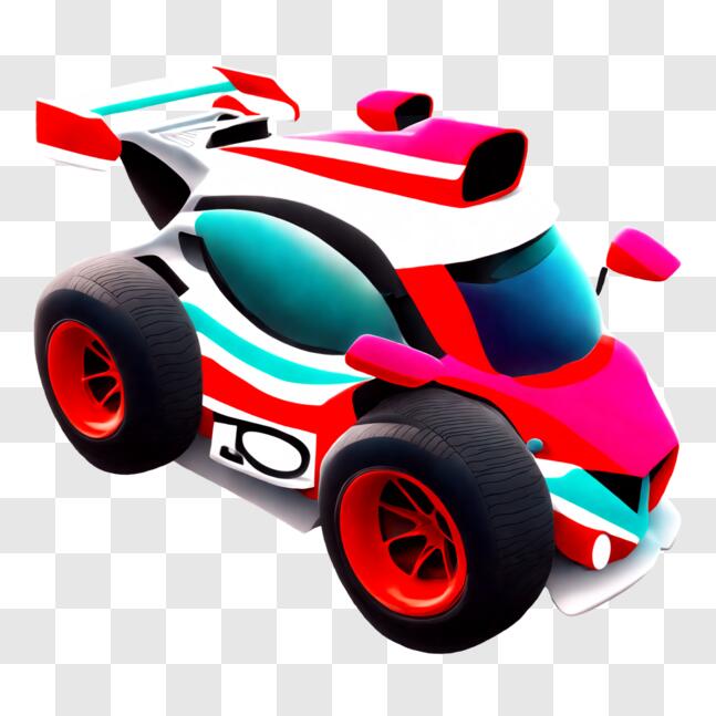 Download Colorful Cartoon Race Car PNG Online - Creative Fabrica