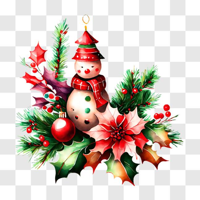 Bannière Web Joyeux Noël, Avec Bonhomme De Neige De Noël, Branches De