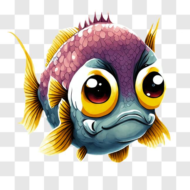 Download Happy or Hungry Cartoon Fish PNG Online - Creative Fabrica