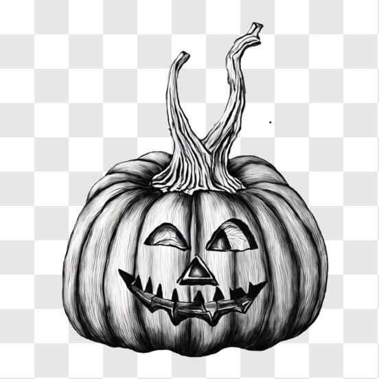 Scarica Disegno di zucca in bianco e nero per Halloween PNG Online - Creative  Fabrica