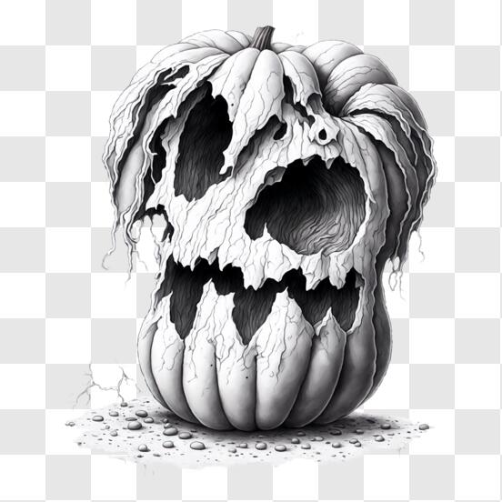 Baixe Desenho Assustador em Preto e Branco de Esqueletos e Crânio  Assombrado PNG - Creative Fabrica