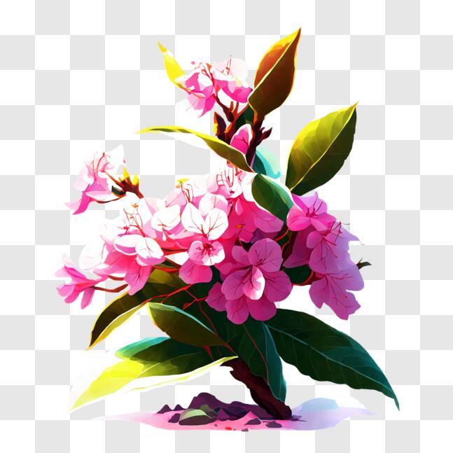 Download Beautiful Bouquet of Pink Flowers in an Artificial Pot PNG ...