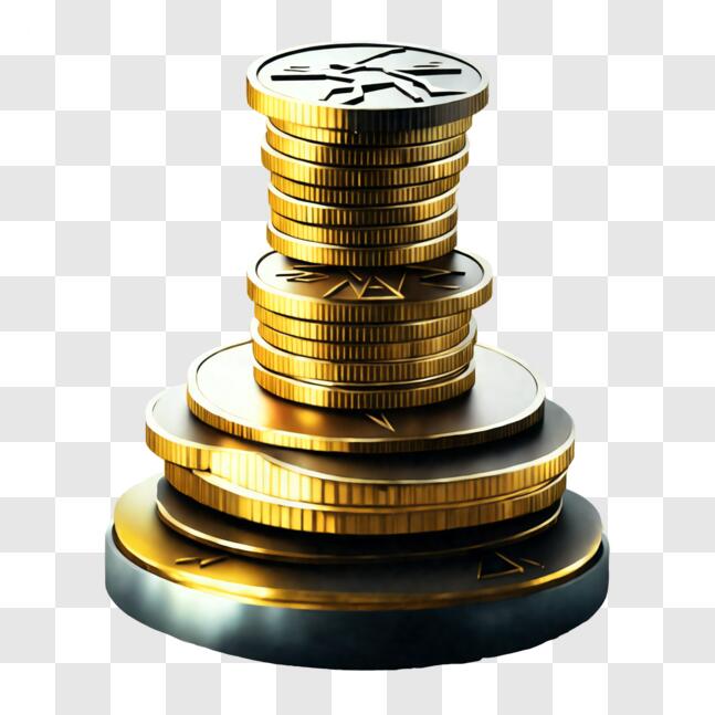 Download Stack of Gold Coins on White Background PNG Online - Creative