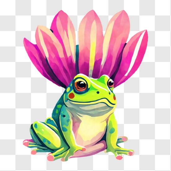 Crazy Frog Watercolor Graphic · Creative Fabrica