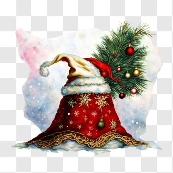 Scarica Campana di Natale con ornamento dell'albero di Babbo Natale PNG  Online - Creative Fabrica