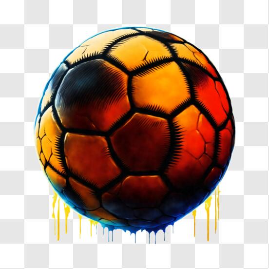 Télécharger Ballon de soccer coloré avec de la peinture qui coule PNG En  Ligne - Creative Fabrica