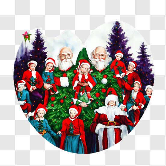 Forest Elderly Santa Ornaments: Miniature Christmas Decorations