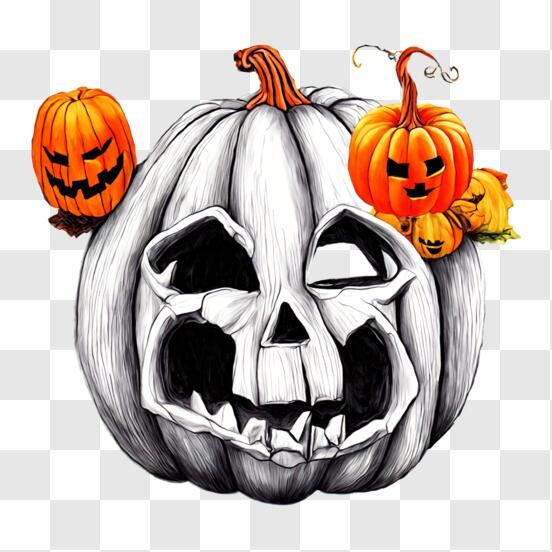 Download Halloween Pumpkin with Scary Face PNG Online - Creative Fabrica