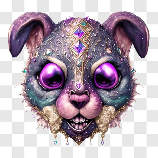 Download Purple Bunny Head Art Installation with Diamond Details PNGs ...