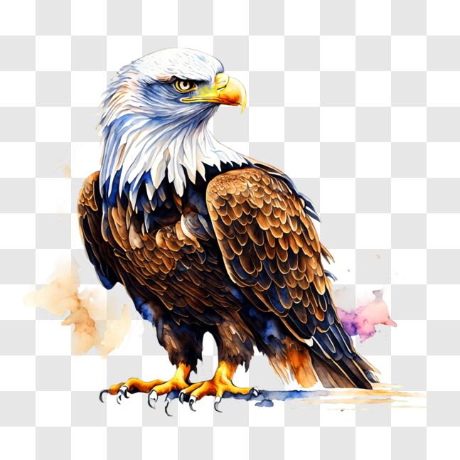 Download Artistic Eagle Painting on Black Background PNG Online ...