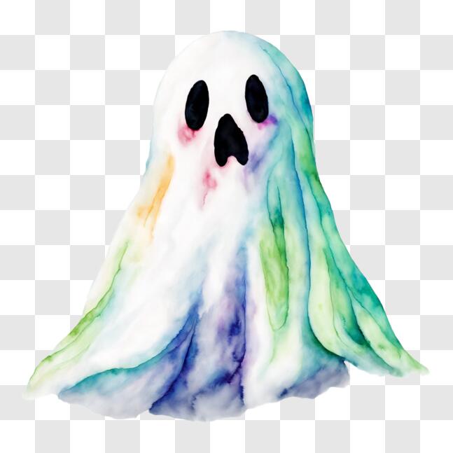 Desenho de Um fantasma assustador pintado e colorido por Usuário
