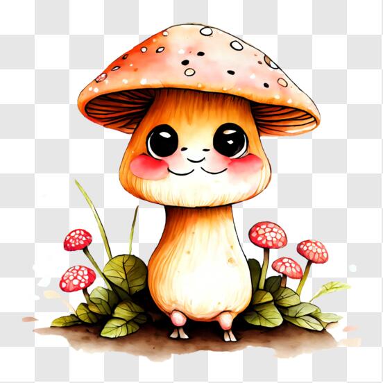 Como desenhar um cogumelo muito fofo 