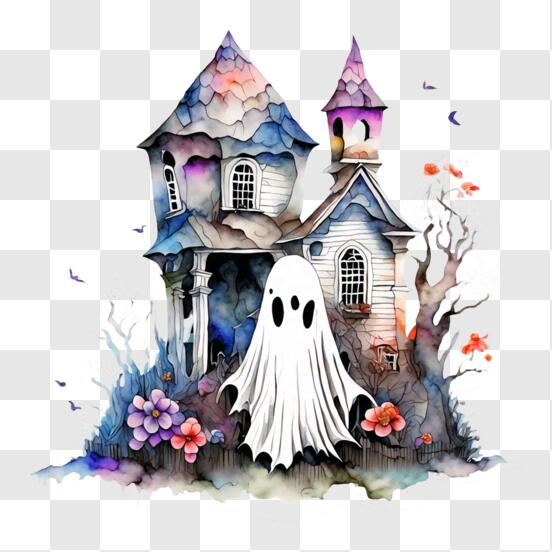 Baixe Casa Assombrada Assustadora para o Halloween PNG - Creative Fabrica