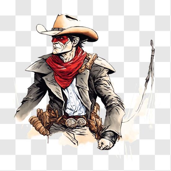 Scarica Illustrazione di Cowboy con Abbigliamento e Accessori in