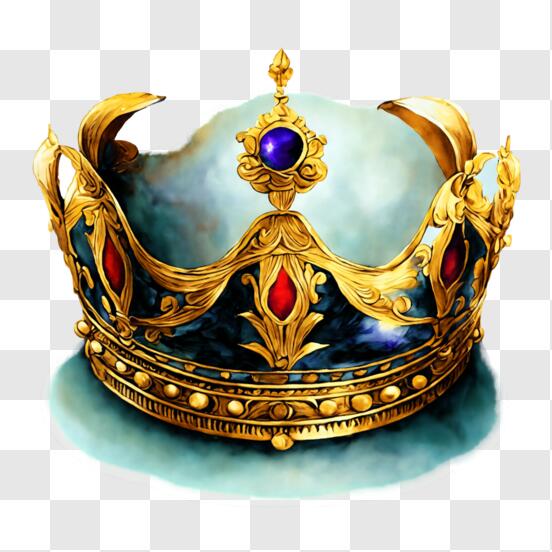 Scarica Corona Reale d'oro con Pietre Preziose Blu PNG Online - Creative  Fabrica