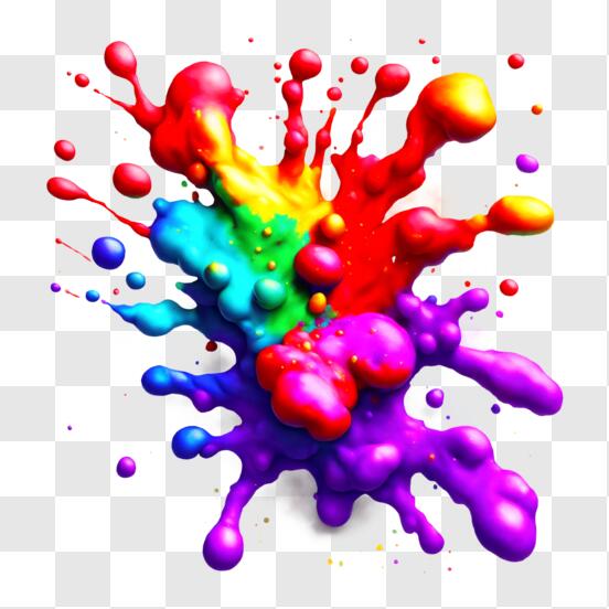 Download Abstract Art: Colorful Paint Splash on Black Background