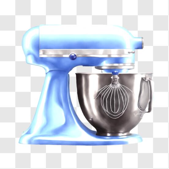 Descarga Batidora de cocina azul en tazón vacío PNG En Línea