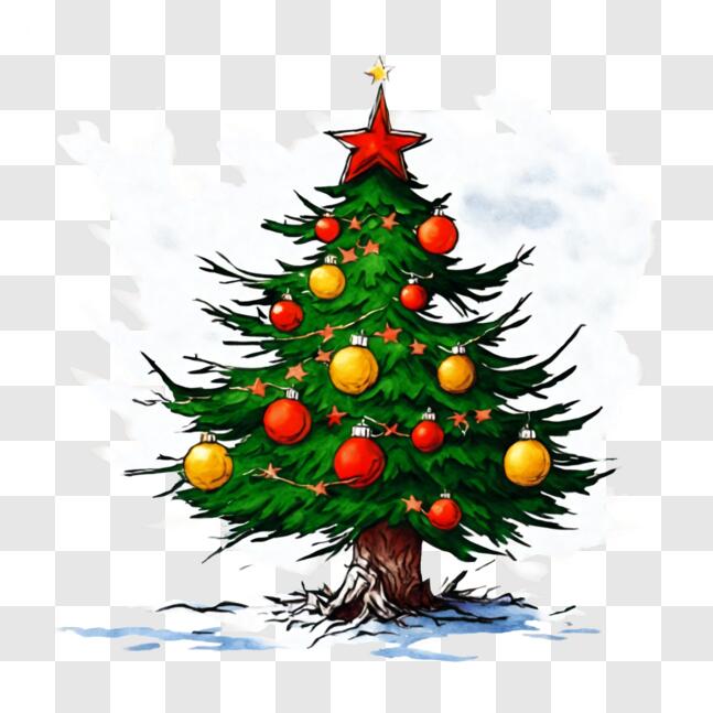 Download Decorate your home or office with a festive Christmas tree PNG ...