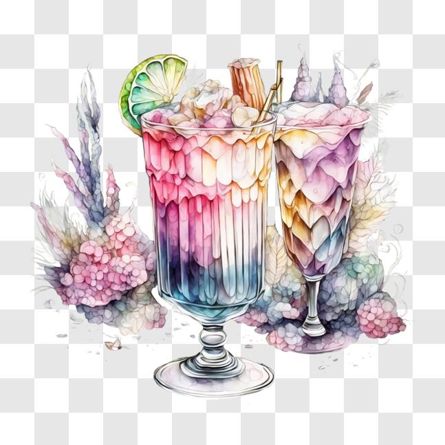Download ArtInspired Cocktails Painting PNG Online Creative Fabrica