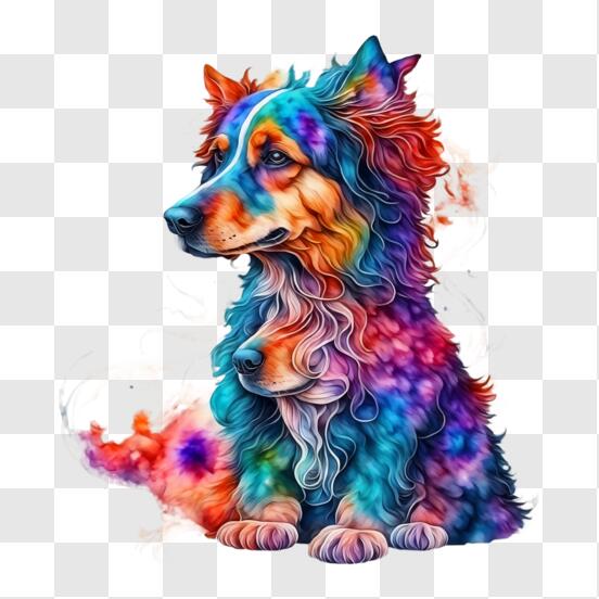 Scarica Stampe d'arte di cani colorati per l'arredamento della casa PNG  Online - Creative Fabrica