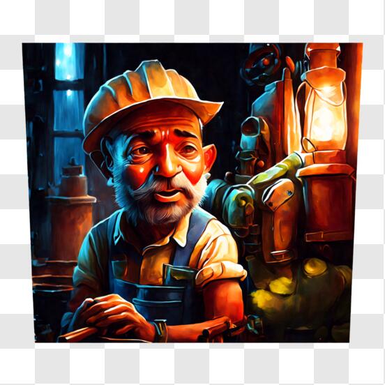 Télécharger Vieux homme en casque de chantier devant des lumières PNG En  Ligne - Creative Fabrica