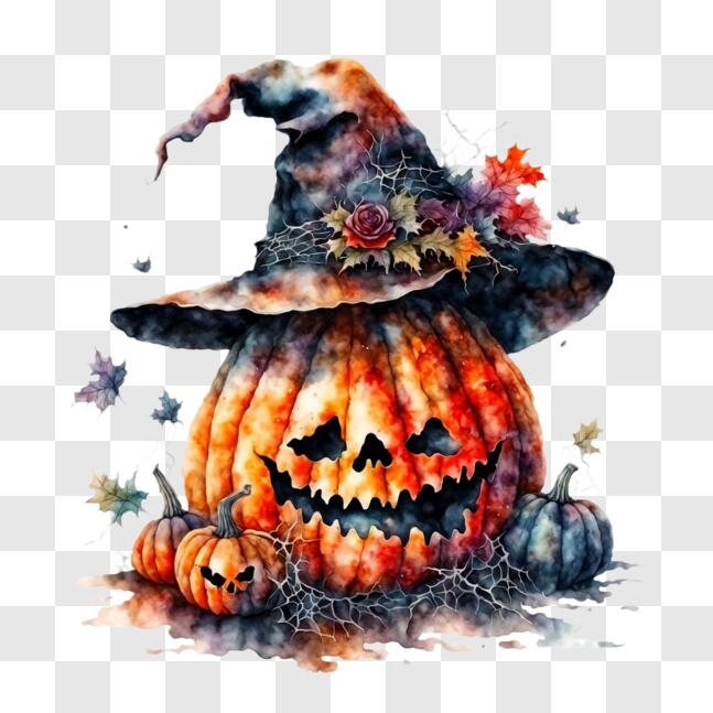 Download Halloween Pumpkin Watercolor Painting PNGs Online - Creative ...