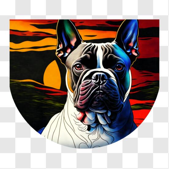 Baixe Retrato de Cachorro Colorido em Moldura Circular Invertida PNG -  Creative Fabrica
