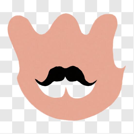 pink mustache with black background