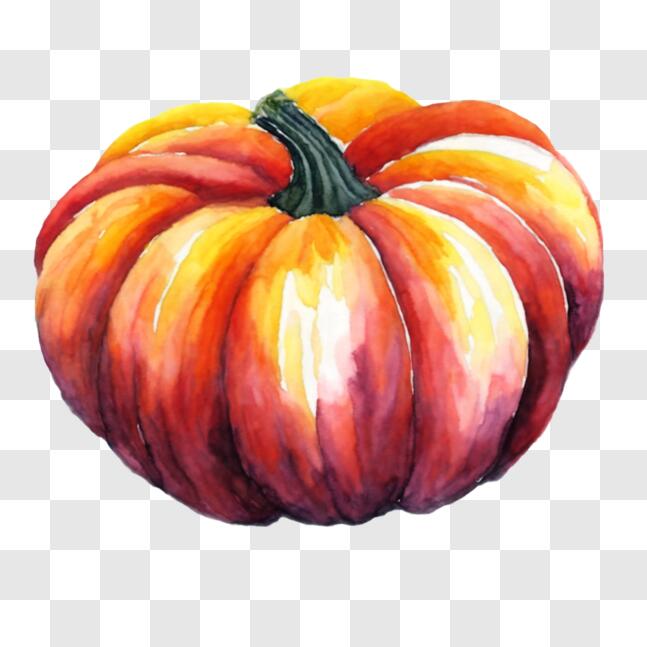 Download Watercolor Pumpkin Painting for Fall Season PNG Online ...
