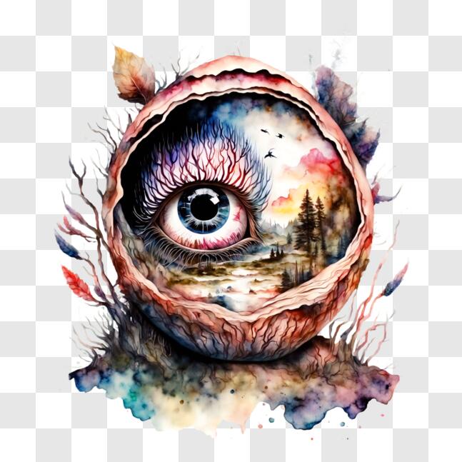 Download Out of this World Mushroom Eye PNG Online - Creative Fabrica