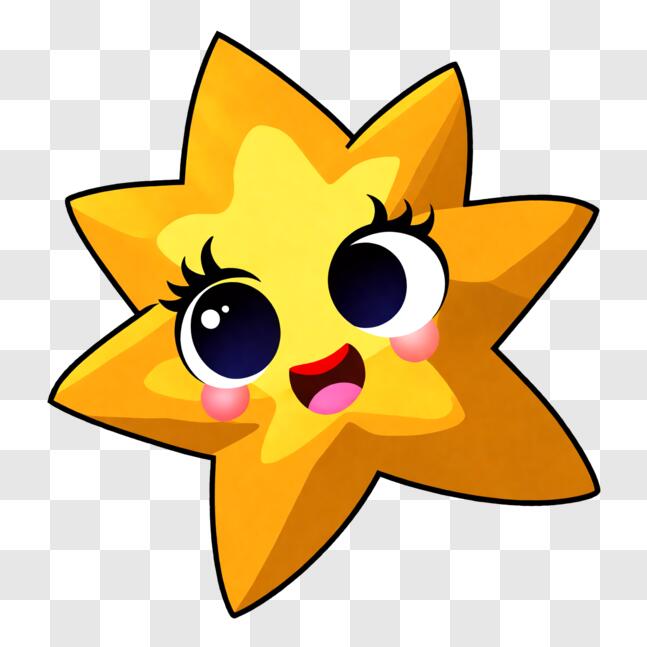 Download Cartoon Star Ornament with Big Eyes and Rosy Cheeks PNGs ...