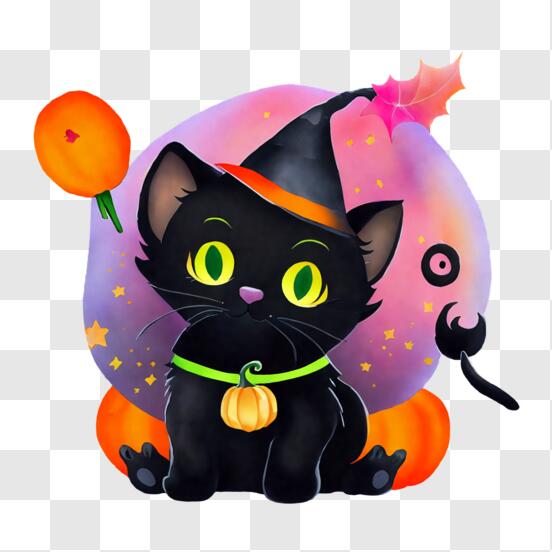 Baixe Bruxa Assustadora de Halloween com Gato Preto e Abóbora PNG -  Creative Fabrica