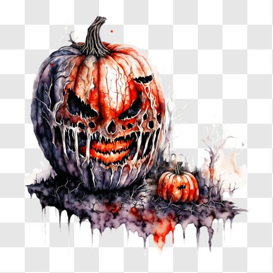 Festa De Halloween Com Abóbora Assustadora PNG , Ilustração