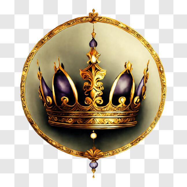 Download Gold Crown with Purple Gemstones and Pearls PNGs Online ...