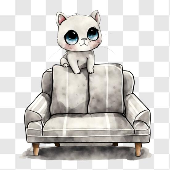 Descarga Adorable gato blanco y negro con calcetines en silla rosa PNG En  Línea - Creative Fabrica
