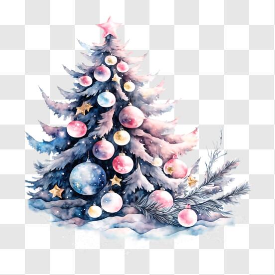 Pink,blue and Gold Richly Decorated Christmas Tree with Feather Boa and  Stars, Snowflakes Etc. Stock Image - Image of bears, celebrate: 184594449