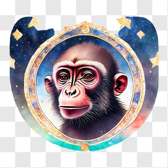 Design PNG E SVG De Ilustração Da Linha Do Macaco-prego Para Camisetas