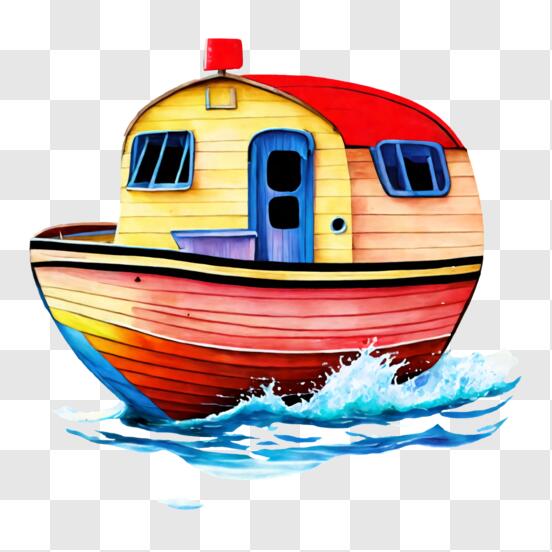 Download Old-fashioned Toy Boat with Blue and White Sails PNG Online - Creative  Fabrica