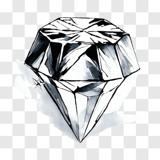 Download Abstract Diamond Drawing for Jewelry and Design PNG