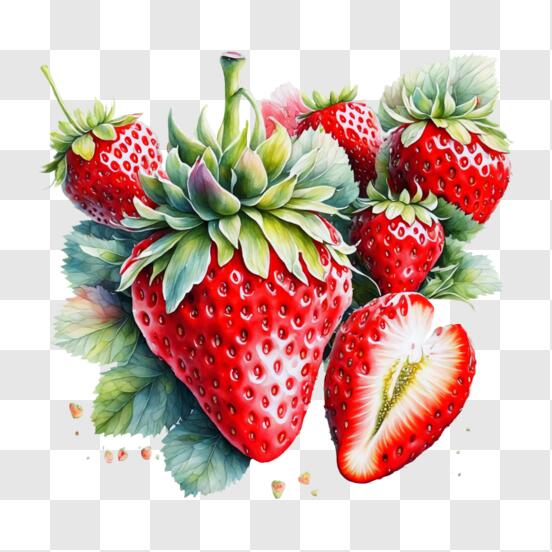 Descarga Delicioso tazón de fresas frescas PNG En Línea - Creative Fabrica